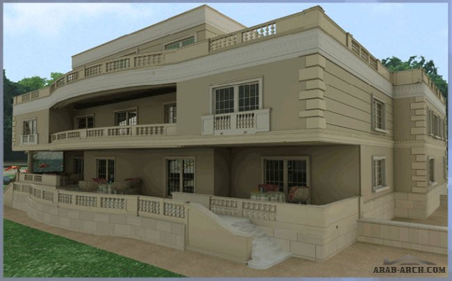 قصر رائع بالمخطط 3d luxury villa