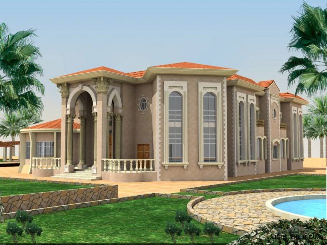 اكبر موسوعة واجهات معمارية ( 1 ) - فلل خليجى من Alrabia For Engineering Consultants & Decoration