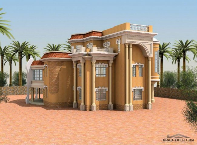 اكبر موسوعة واجهات معمارية ( 1 ) - فلل خليجى من Alrabia For Engineering Consultants & Decoration