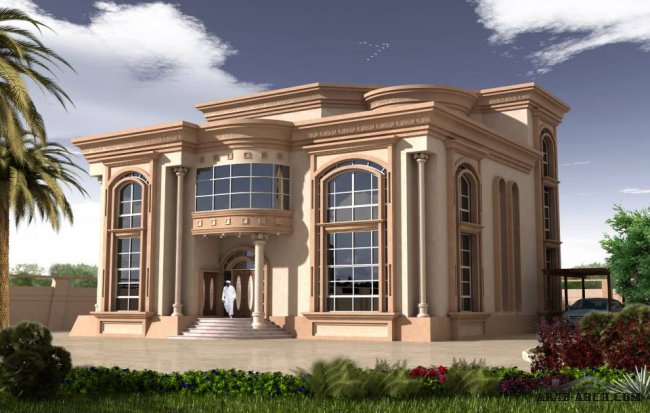 اكبر موسوعة واجهات معمارية ( 5 ) - فلل خليجى من Alrabia For Engineering Consultants & Decoration 