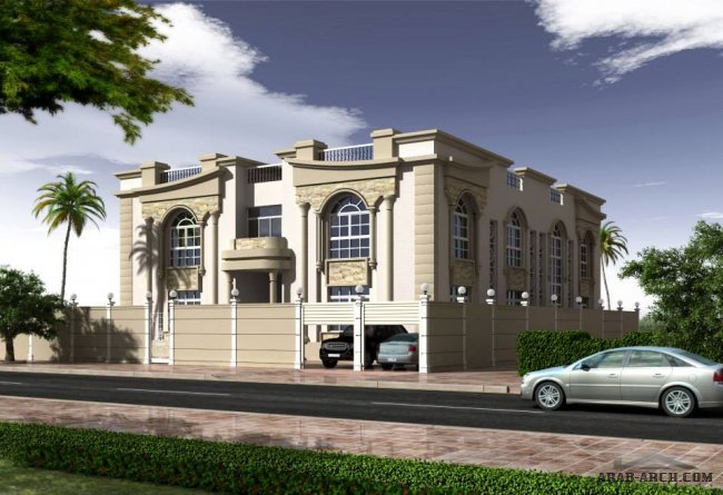 اكبر موسوعة واجهات معمارية ( 5 ) - فلل خليجى من Alrabia For Engineering Consultants & Decoration 