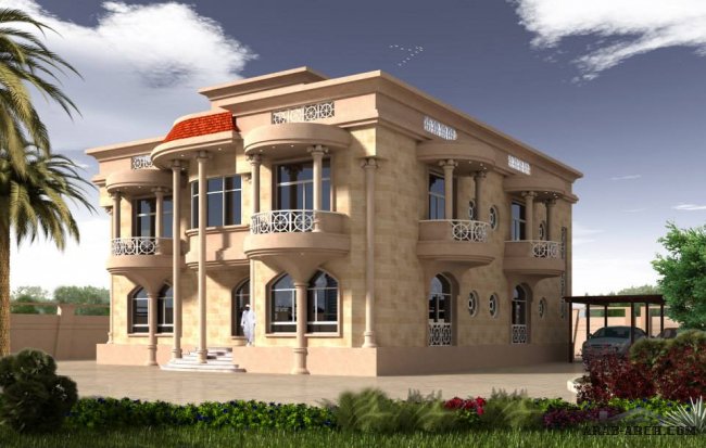 اكبر موسوعة واجهات معمارية ( 6 ) - فلل خليجى من Alrabia For Engineering Consultants & Decoration 