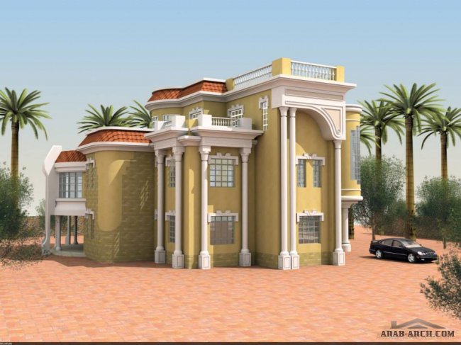 اكبر موسوعة واجهات معمارية ( 8 ) - فلل خليجى من Alrabia For Engineering Consultants & Decoration 