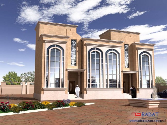 اكبر موسوعة واجهات معمارية ( 9 ) - فلل خليجى من Alrabia For Engineering Consultants & Decoration 