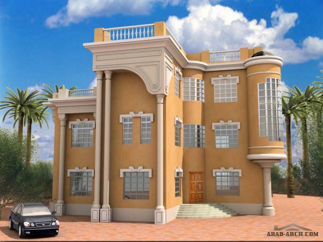 اكبر موسوعة واجهات معمارية ( 9 ) - فلل خليجى من Alrabia For Engineering Consultants & Decoration 