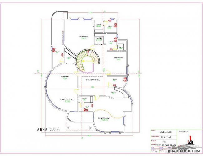 مخطط فيلا خليجى من اركال - الدور حوالى 305 متر مربع