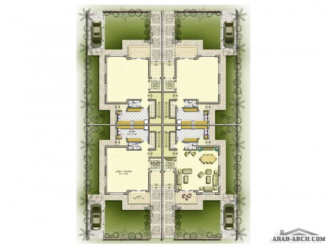 مخطط فيلا رباعية + الخرائط