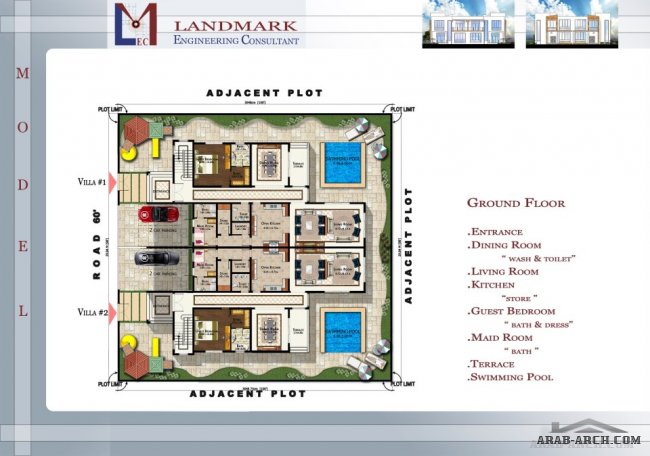 مخطط فيلا  (2 )طابقين من LANDMARK ENGINEERING CONSULTANT