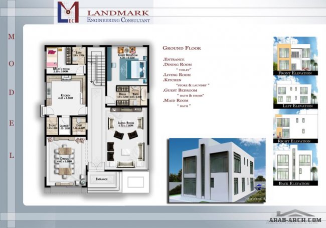 مخطط فيلا  (4 )طابقين من LANDMARK ENGINEERING CONSULTANT