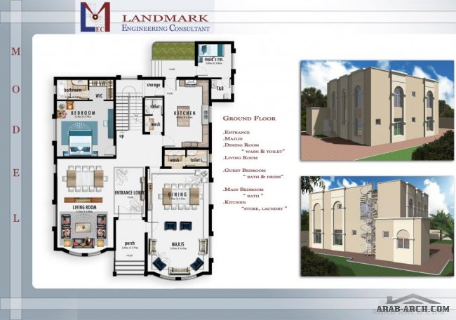 مخطط فيلا  (5 )طابقين من LANDMARK ENGINEERING CONSULTANT