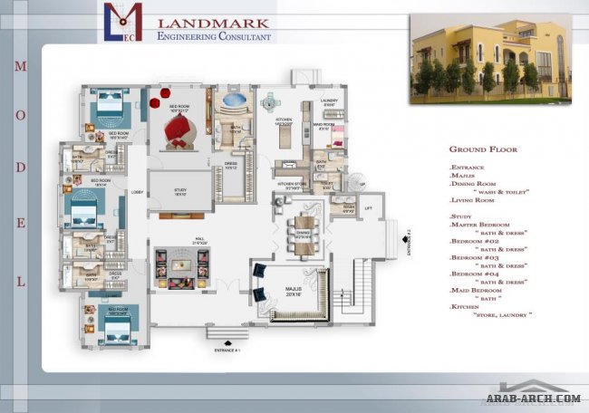 مخطط فيلا  (7 )طابقين من LANDMARK ENGINEERING CONSULTANT