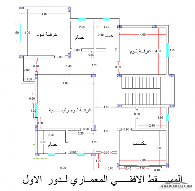 خريطة منزل من طابقين مسقوف المنزل 154 متر مريع تقريب