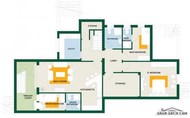 مخطط فيلا نموذج B  منتجع اورنج ليك مصر Total Area : 418 m2