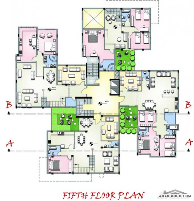 مخطط عمارة سكنية - مشروع تخرج