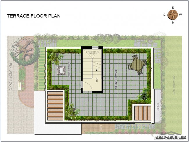 مخطط فيلا مودرن صغيرة المساحه Plot Size: 1200 Sq. Ft