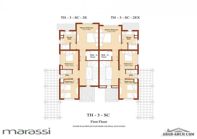 مخطط التاون هاوس من مراسى اعمار مصر - Town House 3 