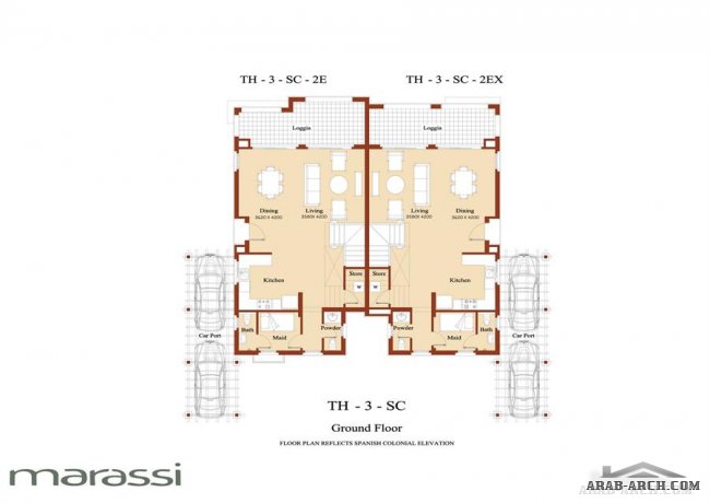 مخطط التاون هاوس من مراسى اعمار مصر - Town House 3 