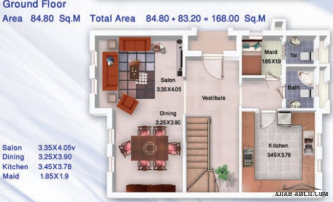 B 168 square meter semi-attached villa - Diplomats Ras El Hikma