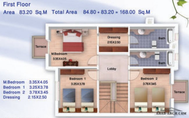 B 168 square meter semi-attached villa - Diplomats Ras El Hikma