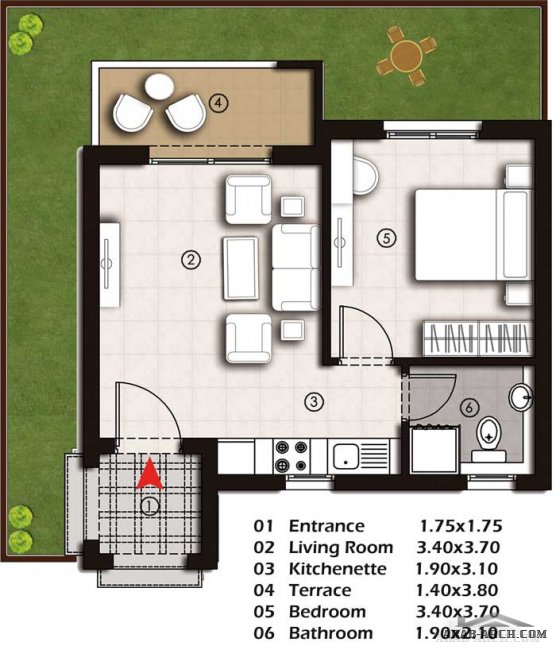 Tuscani Chalet 65m+ garden 25m