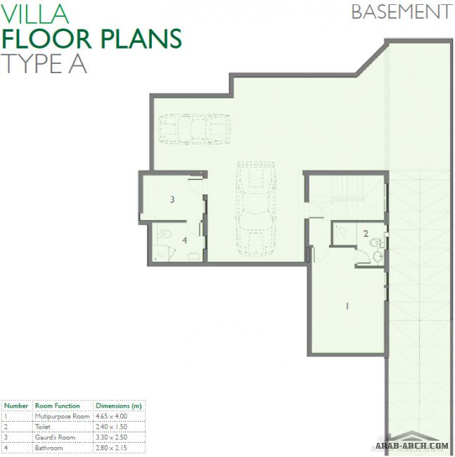 اسوار ريزيدنس - مخطط الفيلا A - Aswar Residences