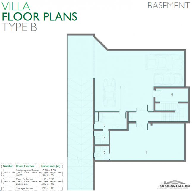 اسوار ريزيدنس - مخطط الفيلا B - Aswar Residences