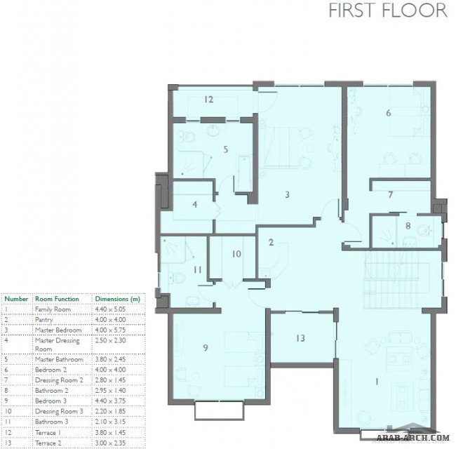 اسوار ريزيدنس - مخطط الفيلا B - Aswar Residences