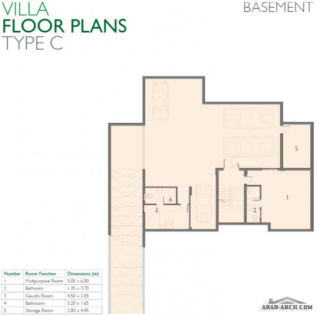 اسوار ريزيدنس - مخطط الفيلا C - Aswar Residences