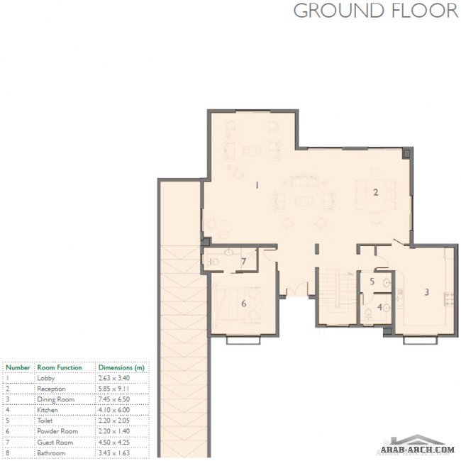 اسوار ريزيدنس - مخطط الفيلا C - Aswar Residences