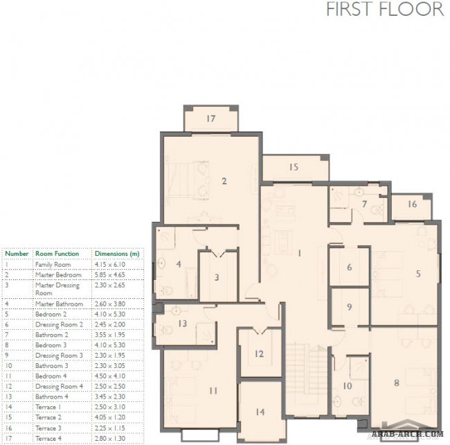 اسوار ريزيدنس - مخطط الفيلا C - Aswar Residences