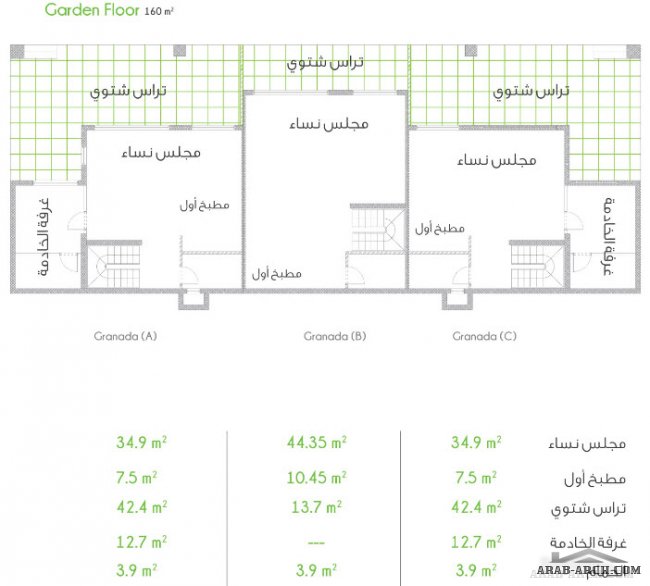 خرائط فيلا الاندلسية - فيلا جراند