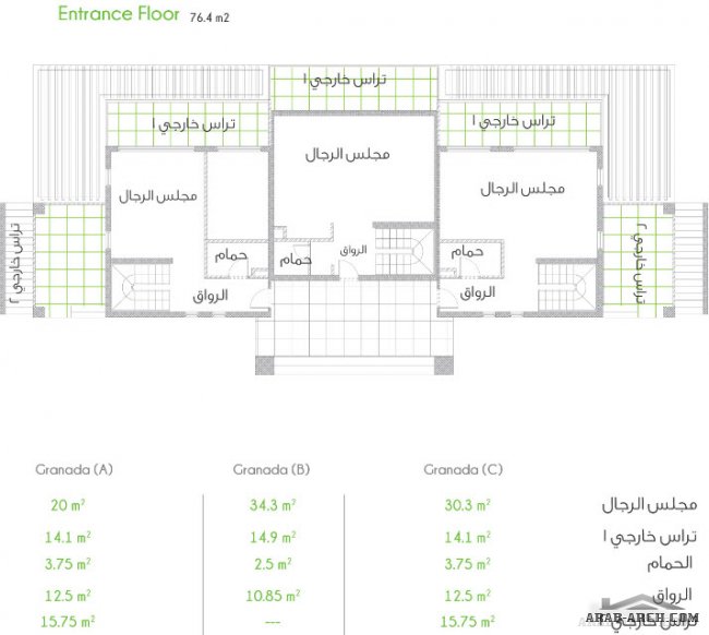 خرائط فيلا الاندلسية - فيلا جراند