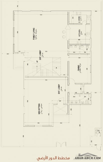 مخطط فيلا خليجى Villa 550m2 A