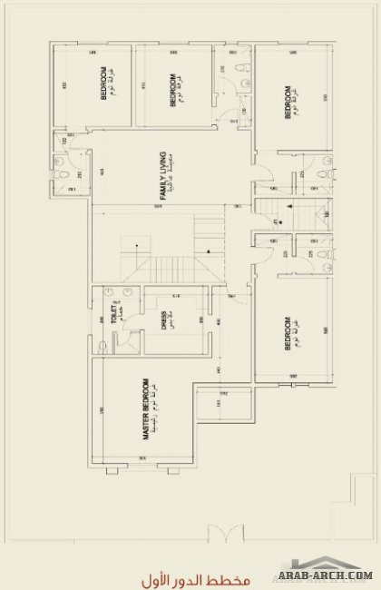 مخطط فيلا خليجى Villa 550m2 A