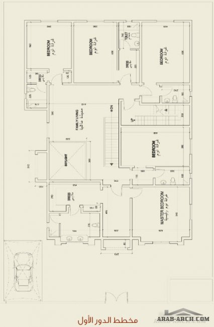 مخطط فيلا خليجى Villa 550m2 B - حى حطين