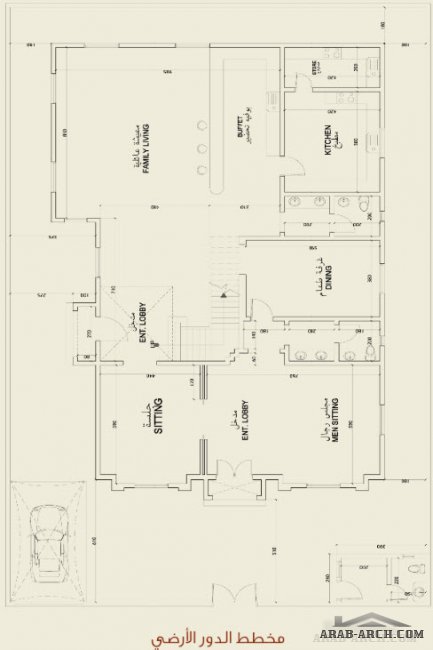 مخطط فيلا خليجى Villa 550m2 B - حى حطين