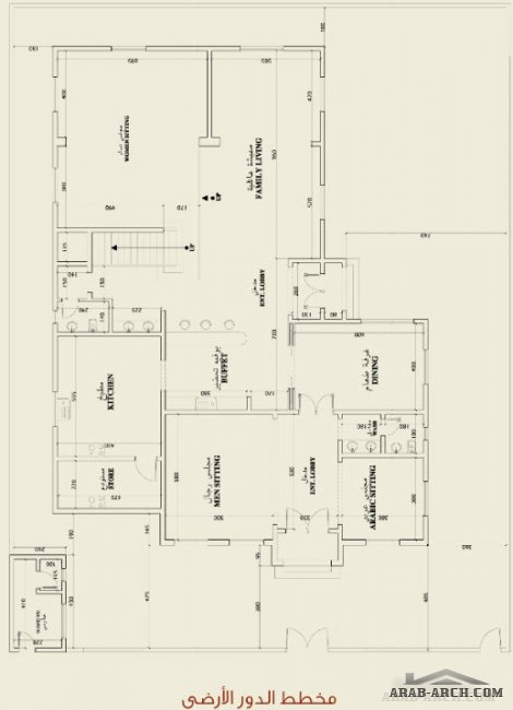 مخطط فيلا خليجى Villa 700 m2 B - حى حطين