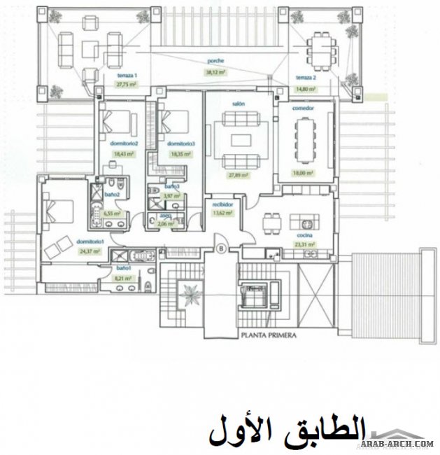 مخطط لمبنى فيلا + دوبليكس