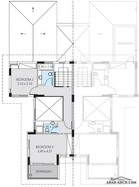 خرائط فيلا توين - Narcissus Residence