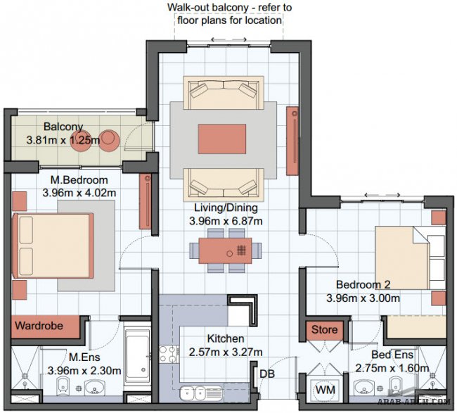 10 خرائط ومساقط شقق بمساحات مختلفة Almeria East Apartments