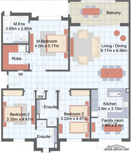 10 خرائط ومساقط شقق بمساحات مختلفة Almeria East Apartments