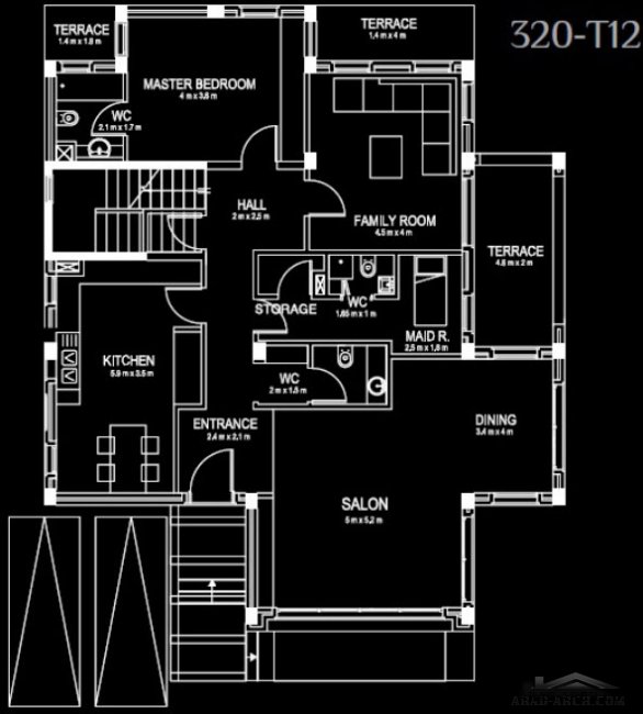 مساقط و بلانات فيلا Arbil Mass City 320 m T12