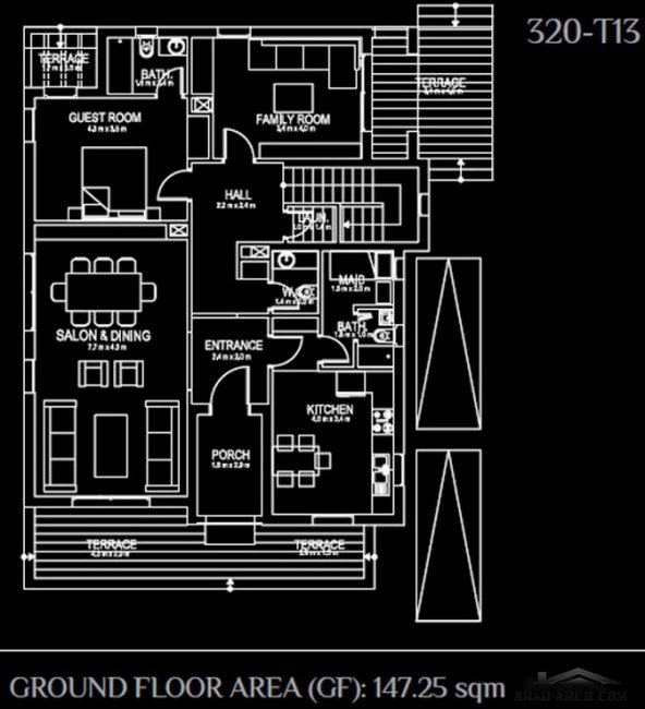 خرائط ومساقط الفيلا Arbil Mass City 320 m T13