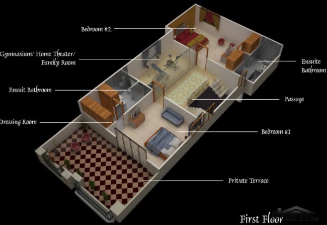 spanish villa floor plans 3d