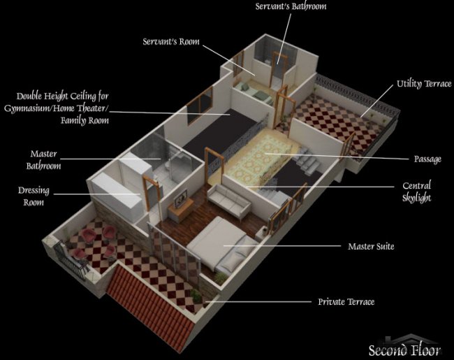 spanish villa floor plans 3d