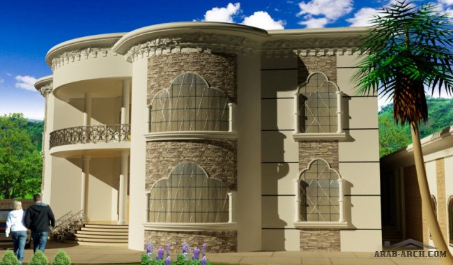 روائع التصميم الخارجى فلل طابقين من المسكن للاستشارات الهندسية