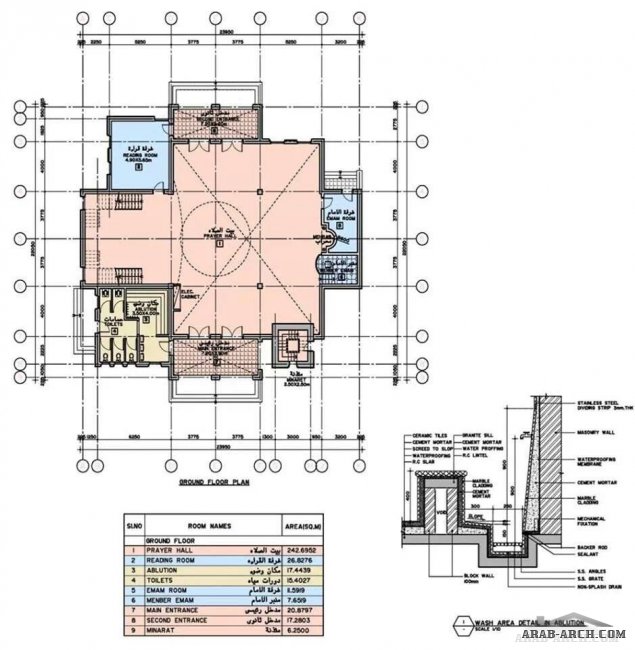 خرائط ومخطط مسجد 