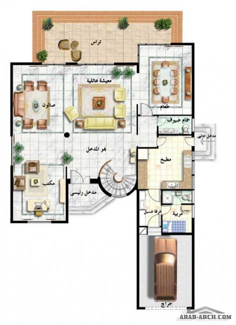 Villa Type W المساحة الكلية: 379 متر مربع - الربوة 