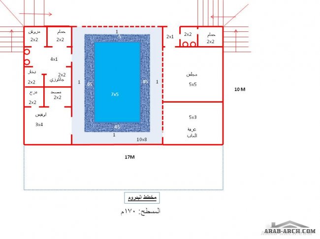 تصميم مبدئي فيلا  مساحة الارض 550 م2