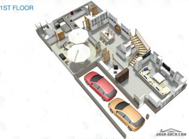 Floor Plan of 4 Bedroom Villa A2- 3870 Sq. Ft., Hydra Village